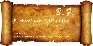 Buchvalter Fürtike névjegykártya